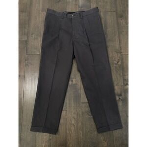 Oak Hill 42X32 Men's Dress Pants Expander Waist Comfort Premium Pleated Brown